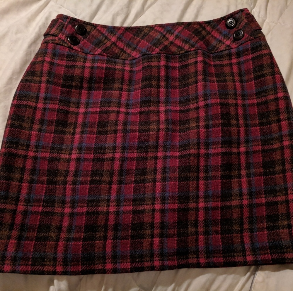 Garnet Hill wool skirt, size 12, plaid